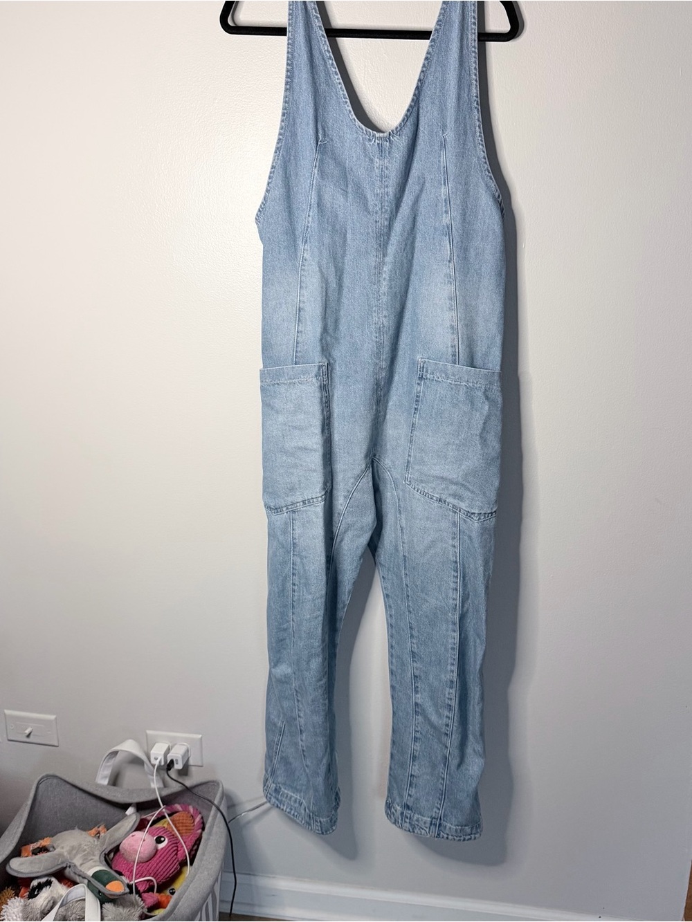 We the Free Light Blue high roller Denim Overalls
